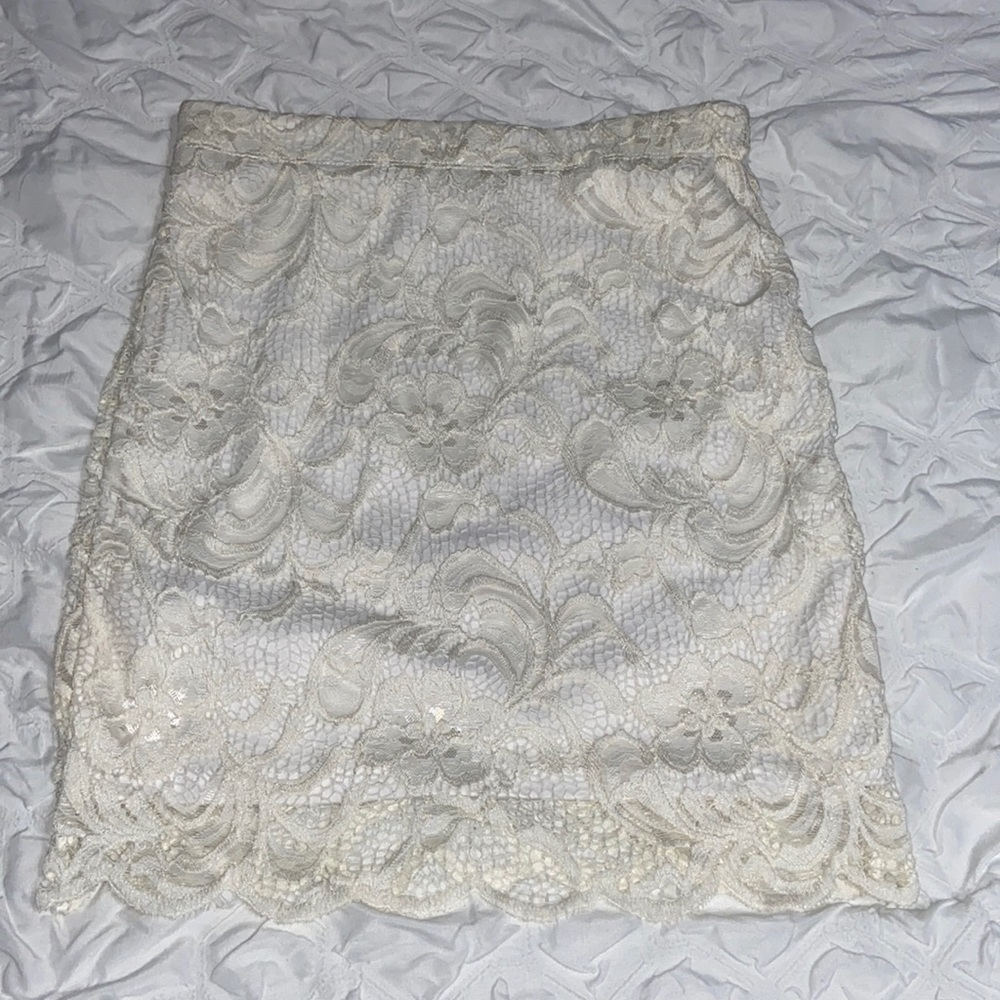 White Lace Mini skirt
